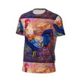 thumbnail image 6 of Wukai Rooster Oil Painting Print Men's Short-Sleeved Mesh T-Shirt,Quick-Dry Short Sleeve Workout T-Shirt-6X-Large, 6 of 8
