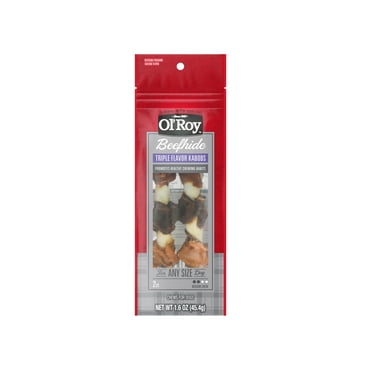 Ol' Roy Triple Flavor Beef hide Kabobs, 1.6 oz, 2 Count