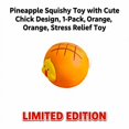 thumbnail image 3 of Pineapple Squishy Toy with Cute Chick Design, 1-Pack, Orange, Relaxation Toy, 3 of 3