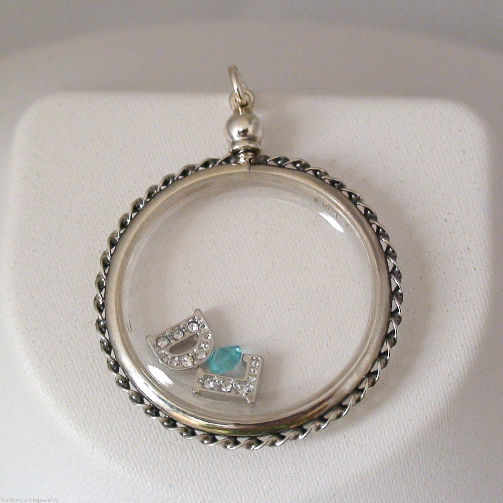 Clear Locket - 925 Sterling Silver - Cherished Items Keepsakes Floating Locket, 18" Snake Chain
