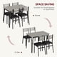 thumbnail image 4 of 5 - piece kitchen dining mesa set in gray para 4, rectangular wood top y 4 cushioned sillas, ideal para para small spaces y apartments, 4 of 8