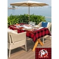 thumbnail image 4 of Outdoor Tablecloth with Umbrella Hole and Zipper, Christmas Rectangle Table Cloth 60x102 Inch Waterproof Tablecloth, Xmas Santa Claus Red Black Buffalo Plaid Picnic Table Cover for Patio Camping, 4 of 7