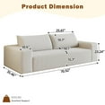 thumbnail image 6 of 63" Corduroy Boneless Couch, 2-Seater Compression Sofa with 2 Throw Pillows, No Assembly Required, Comfy Loveseat Sofa in a Box, Deep Seat, Modern Couches for Living Room, 6 of 12