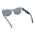 thumbnail image 6 of Womens Bold Thick Chain Jewel Arm Oversize Cat Eye Plastic Sunglasses Slate - Black, 6 of 6