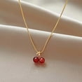 thumbnail image 3 of MATROOY Fashion Red Cherry Pendant Necklace Light Luxury Personalized Women Jewelry G_tu, 3 of 5