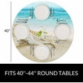 thumbnail image 2 of Beach Round Tablecloth Sea Sand Shells Waterproof Oil-Proof Table Cover Table Cloth for Indoor Dining, Outdoor Picnic Parties, Camping,Fits for Table 40-44" Inches, 2 of 6