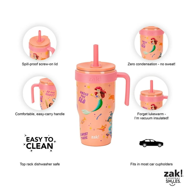 小物 SK3ZM Zak Designs 18oz Princess Kids Straw Handle Tumbler