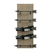 Creative Co-op Wood & Metal Wall Wine Rack with Arrows