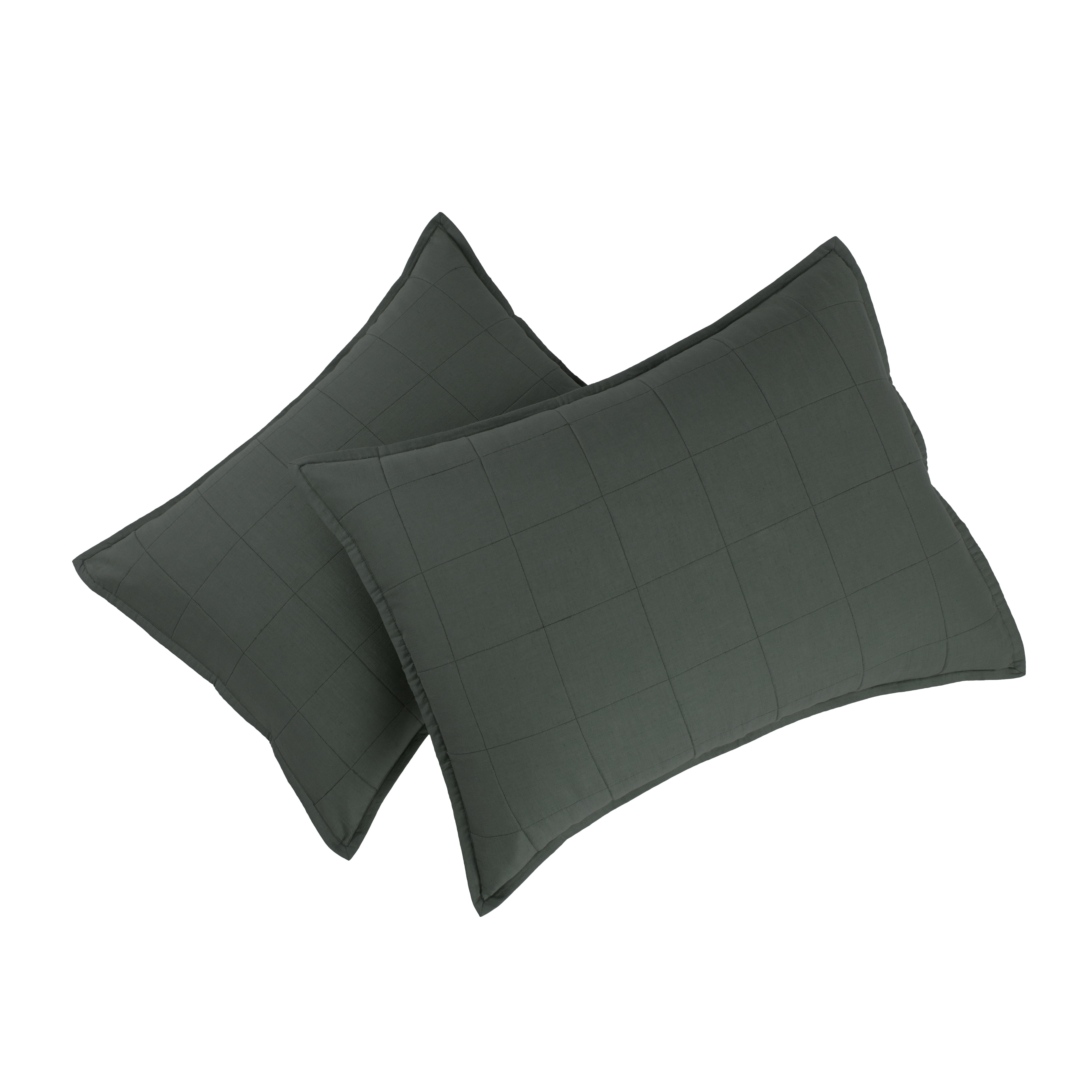 Allswell Cotton Linen Blend Quilt Set, Flagstone, King/California King