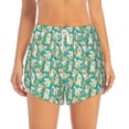 thumbnail image 4 of Lsque SHIBA WITH FLORAL Printed Women's Running Shorts with Liner Pockets,Elastic Quick Dry Workout Athletic Gym Yoga Shorts,Womens High Waist Shorts-XX-Large, 4 of 9