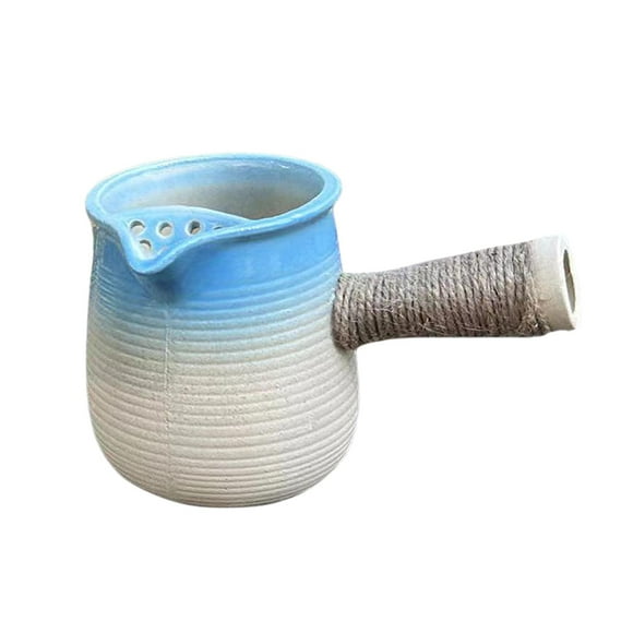 Tetera de cerámica, teteras de té, tetera de hojas de té sueltas y florecientes con mango en cuerda, tetera para barbacoa al aire libre, , azul DYNWAVEMX Tetera de cerámica