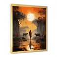 thumbnail image 2 of Designart "Cattle Camp African Dinka II" People Framed Wall Art - Global Orange African Tribal Entryway Framed Wall Art Print, 2 of 6