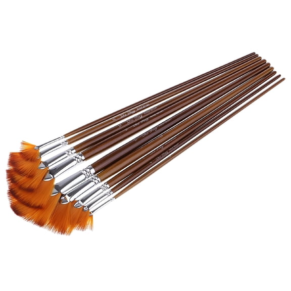 CCOCC 9 Pieces Fan Brushes Nylon Hair Paint Brush Set For Acrylic Watercolor Oil Painting