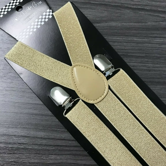 Gold Glitter Suspender for Adults Men Women Teens Wedding Formal