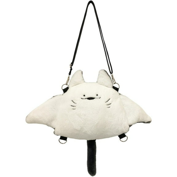 Stingray Plush Backpack - Cute Manta Ray Soft Toy Bag with Wings, Kawaii Marine Animal Novelty Backpack