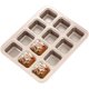thumbnail image 1 of Molde para pan, molde cuadrado dorado para hamburguesa, 12 conexiones, molde para pastel de pan antiadherente, horneado en la cocina, paquete de 2 piezas, 1 of 5