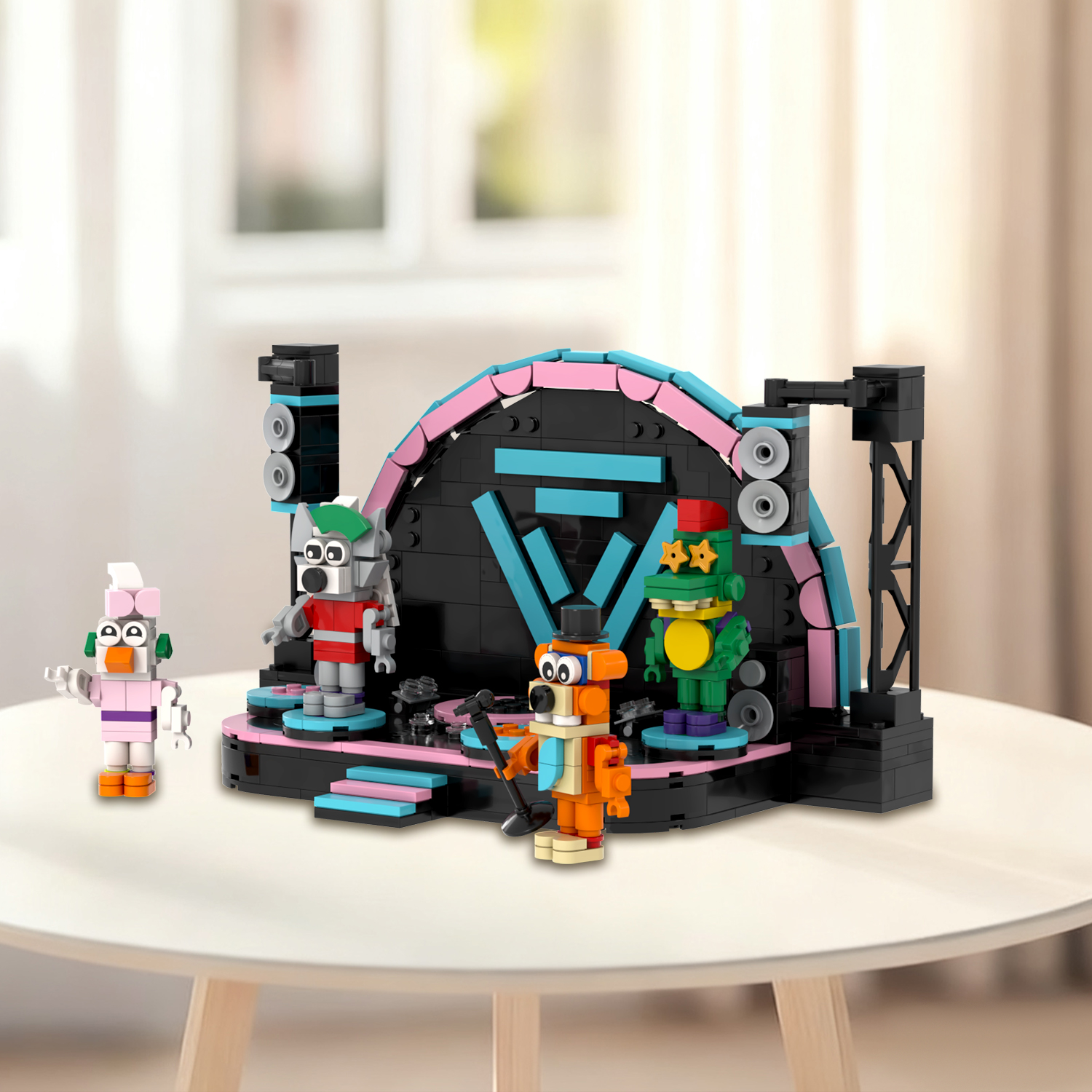 MOOXI Five Nights Stage Building Blocks Toys,FNAF Classic Horror Game Building Set,Halloween Birthday Gifts for Boys and Girls(571pcs)