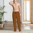 thumbnail image 2 of Zufioo Black And Orange Houndstooth Mens Pajama Pants Sleep & Lounge Pants Sleepwear Pants(Available in Big & Tall)-XX-Large, 2 of 6