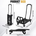 thumbnail image 2 of Folding Hand Truck with 4-Wheel Mode, 2 in 1 Collapsible Push Cart & Fold-Up Toe Plate – 300lbs Heavy Duty Dolly Pull Cart with Wheels Portable Hand Truck for delivery, Warehouse & Moving, 2 of 9