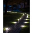 thumbnail image 2 of Luces solares para exteriores, 4 paquetes, 12 LED brillantes, luces solares para el suelo, impermeables, luces planas para caminos con energía solar para (blanco), 2 of 5