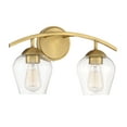 thumbnail image 3 of Trade Winds Hannah 2-Light Bathroom Vanity Light in Natural Brass, 3 of 5