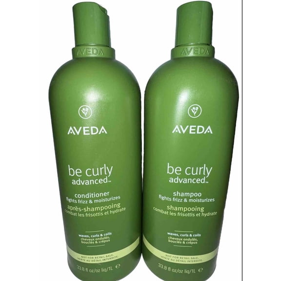 Aveda Be Curly Advanced Shampoo & Conditioner Set | for Curly, Coily, Wavy Hair | Fights Frizz | Silicone Free, Sulfate Free | Liter Size