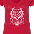 thumbnail image 4 of Inktastic Born in 1958 Limited Edition Women's V-Neck T-Shirt, 4 of 5