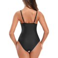 thumbnail image 2 of Bikini de Malla con Cuello en V Bikini Triangular Trajes de baño Traje de baño de una Pieza Negro XL Negro XL Xishao ropa, 2 of 2