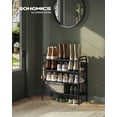 thumbnail image 2 of SONGMICS Shoe Rack, 4-Tier Metal Shoe Shelf Storage with 4 Side Hooks, Holds 16 Pairs of Shoes, Height-Adjustable Shoe Rack, Easy Assembly, Ink Black, 2 of 5