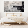 thumbnail image 2 of Large Black White Wall Art Original Abstract Painting on Canvas Black and White Painting Abstract Wall Art Living Room Wall Decor,Unstretched,Frameless,(61*122cm)24*48Inches, 2 of 5