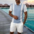 thumbnail image 2 of Afdoent Polo Shirts For Men Color Block Zip Short Sleeve Polo Shirt Casual Knit Breathable Activewear Tennis Sportswear Tops For Men, 2 of 4