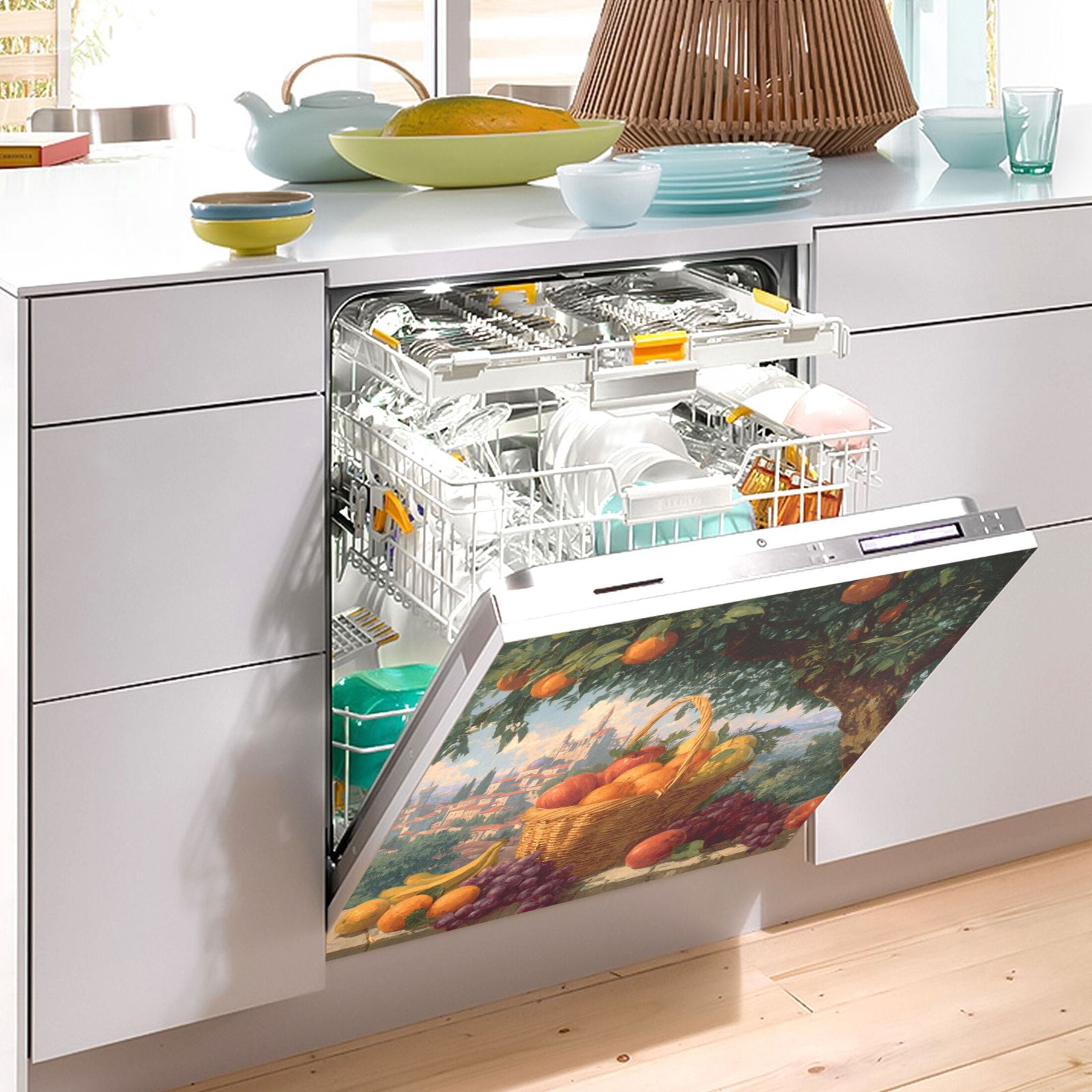 Dishwasher Sticker Magnetic Dishwasher Sticker Magnetic Decorative Sticker Refrigerator Sticker Dishwasher Decorative Stickers Basket Of Oranges
