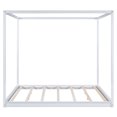 thumbnail image 6 of King  Size Canopy Bed Frame,4-Post Canopy Platform Bed Frame with Headboard and Support Legs,Wood Full Bed Frame for Kids Teens Adults, No Box Spring Needed,Easy to Assemble,White, 6 of 9