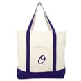 thumbnail image 2 of DALIX Monogram Tote Bag Shoulder Bag Teacher Zippered Purple Letter O, 2 of 8