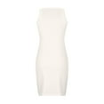 thumbnail image 4 of Homenesgenics Summer Dresses for Women Plus Size Clearance Women Casual Bodycon Printde Ribbed Sleeveless Tank Round Neck Camisole Dress White L, 4 of 4