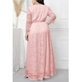 thumbnail image 3 of Eternatastic Womens Maxi Dress Evening Party 2/3 Sleeves Lace Long Dress 3XL Pink, 3 of 5