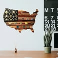 thumbnail image 2 of Handcrafted Wooden USA Map Wall Art with American Flag Design Rustic Patriotic Decor for Home or Office, 24x16 Inches, 2 of 5