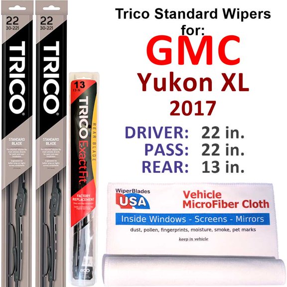 2017 GMC Yukon XL Wiper Blades (Set of 3) w/Rear Wiper