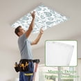 thumbnail image 4 of Boho Teal Green Floral Magnetic Fluorescent Light Covers for Ceiling Lights 2x4Ft,Vintage Farmhouse Paisley Leaf Office Classroom Kitchen Drop Ceiling Light Covers Lighting Filters Shade Panel 3Packs, 4 of 9