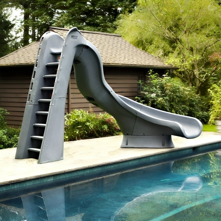 WATERRAMPAGE SWAMIS 5’10 HARD BOTTOM TurboTwister Pool Water Slide Right Turn - 7 Feet - Gray
