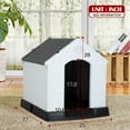 thumbnail image 7 of Plastic Dog House 28 inch Indoor Outdoor Dog Houses with Elevated Floor, All Weather Waterproof Doghouse, Easy to Assemble,Ventilation Design Pet House,Grey, 7 of 7