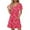Hot Pink, variant on Yotami Boho Dress for Women Summer V-Neck Short Sleeve Midi Dress with Pocket Floral Print Dress for Vacation
