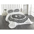 thumbnail image 3 of Ambesonne Celtic Quilted Bedspread Set 3 Pcs, Native Tree of Life Art, Queen Size, Black White, 3 of 5