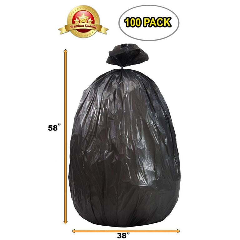 PC58100BK 60 gallon Trash Bags 38x58 0.9 Mil BLACK