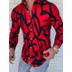 thumbnail image 1 of Camisa de hombre con patrón abstracto, cuello para exteriores, calle, manga larga, botones estampados, ropa de diseñador de moda, informal, transpirable, 1 of 6