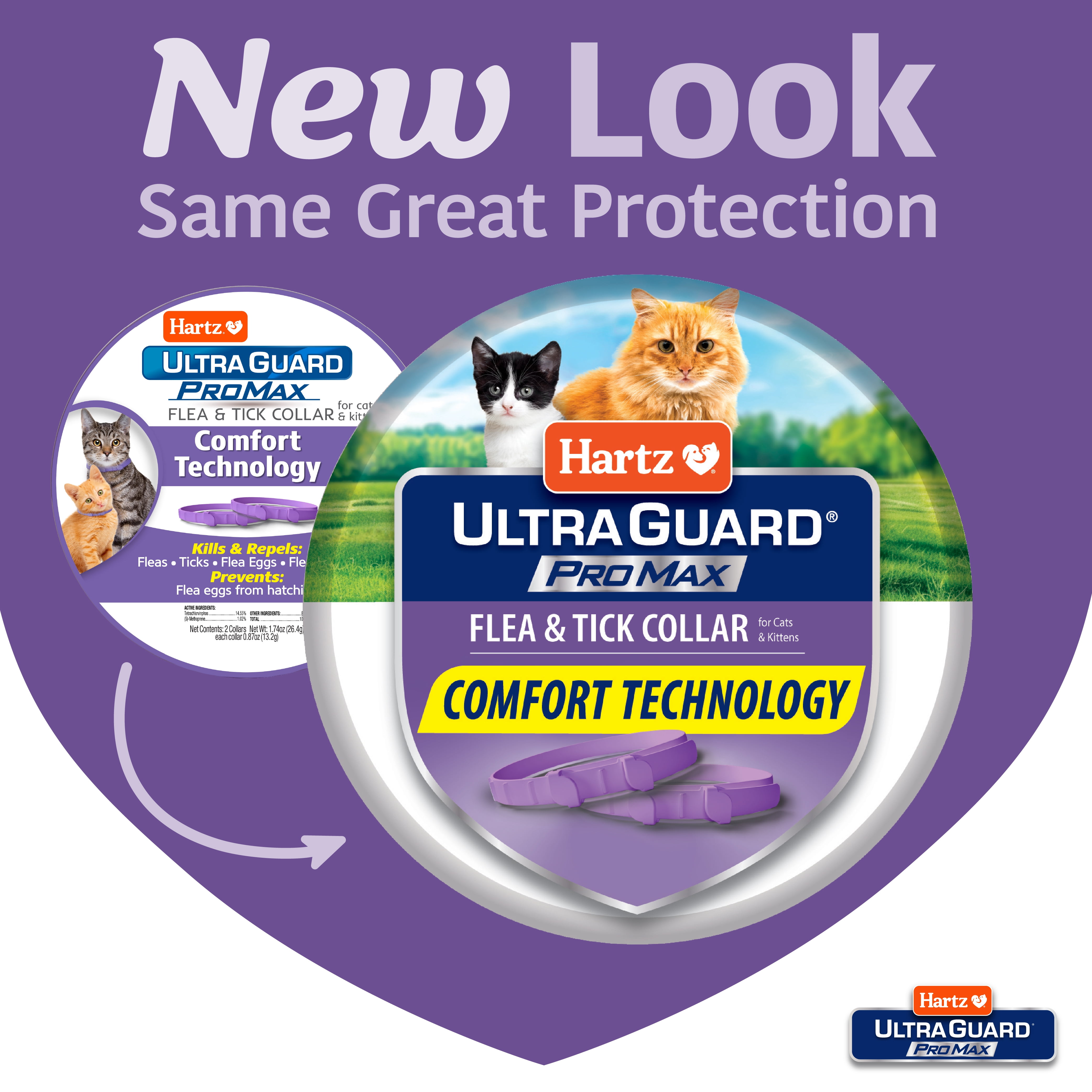 Hartz UltraGuard ProMax Flea & Tick Collar for Cats & Kittens with Comfort Technology, 2 Pack