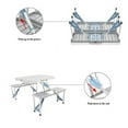 thumbnail image 7 of Best Picnic Tables, One Piece Folding Table and Chair Aluminum Alloy, Portable Folding Camping Picnic Table and 4 Seats, Portable Desk, for Indoor Outdoor Travel, Camping, Hole for Parasol, 7 of 7
