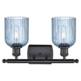 thumbnail image 3 of 516-2W-BK-G559-5BL Innovations Lighting Bridal Veil - 2 Light Bath Vanity-10 Inch Tall and 15 Inch Wide-Matte Black Finish-Princess Blue Glass Color, 3 of 3
