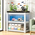 thumbnail image 2 of S-HOME Heavy Duty Metal Fish Tank Stand for 20-30 Gallon Aquariums, Adjustable 3-Tier Stand with Protect Pads, Modern Design for Home Office, White, 2 of 13