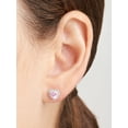 thumbnail image 3 of Forever Facets Lab Grown Diamond and Created Pink Sapphire Sterling Silver Earrings, Adult Female, 3 of 8